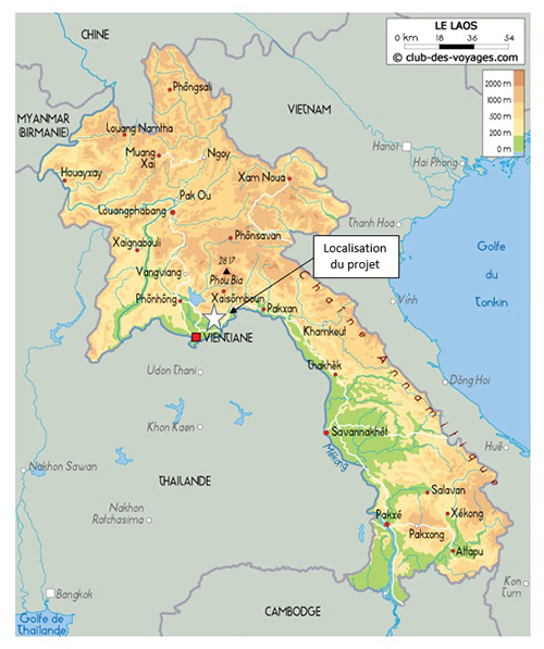 Localisation de l'étude hydrogéologique au Laos